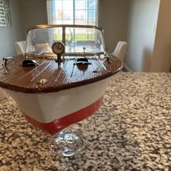 Vintage Battery Operated Wood Toy Motorboat