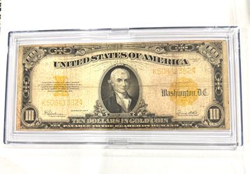 1922 $10 Gold Certificate Large Note VFine Condition