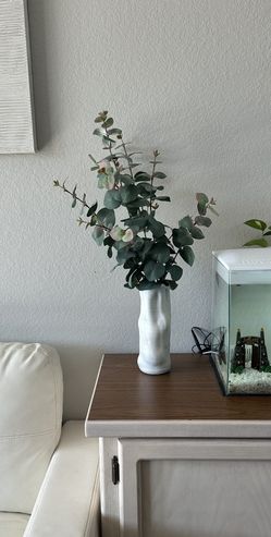 Cream White Formed Aesthetic Pottery Vase