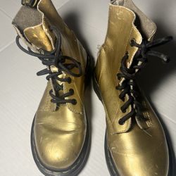 Gold Dr Martens Boots 6