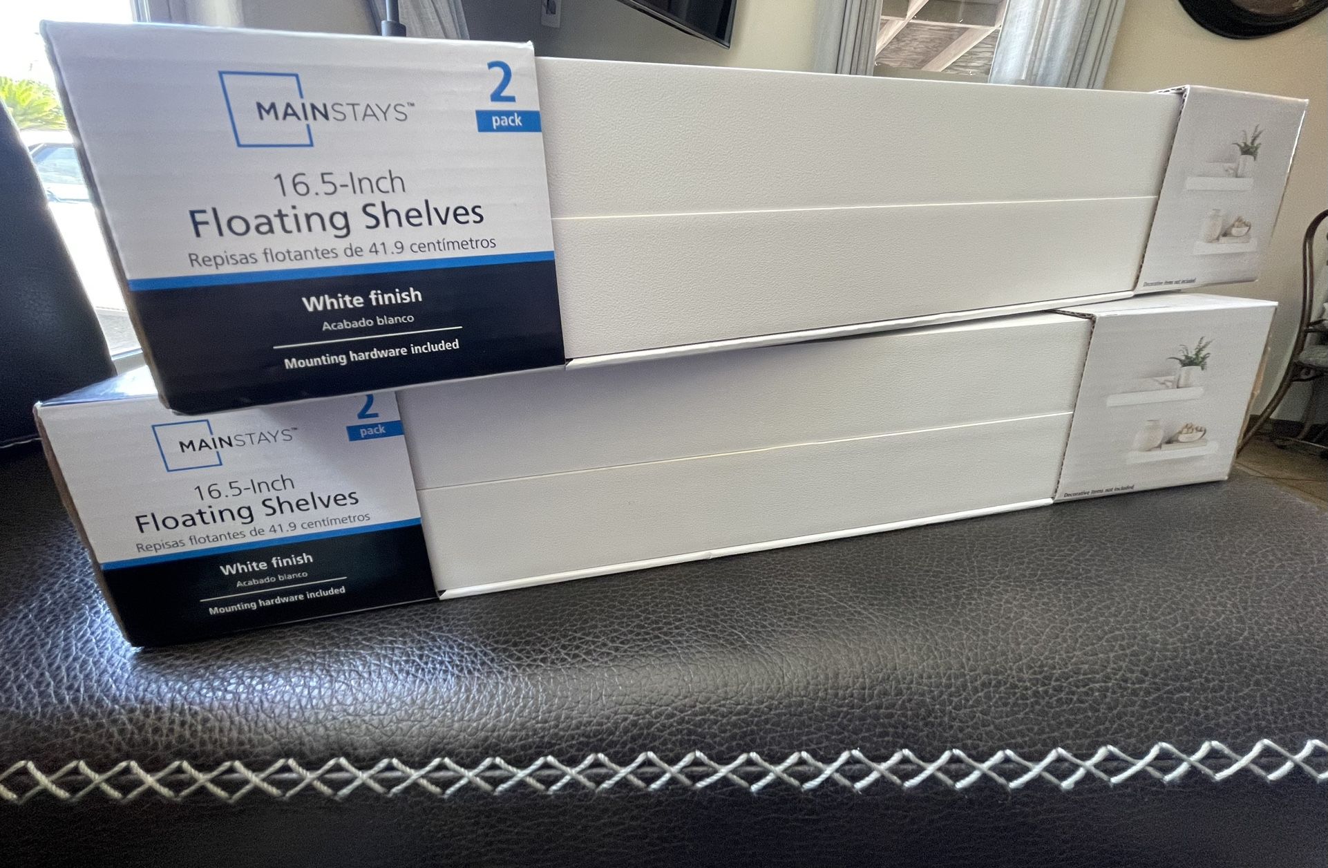 16.5-inch Floating Shelves White Finish 