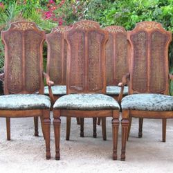 
Vintage Venecia Stanley Cane Back Refurbished Antiqued Chairs

