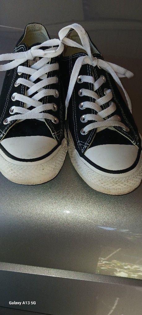Black And White All Star Sneakers Used Women Size 8, $15