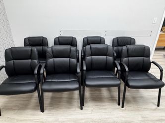 8 CLATINA Leather Guest Chair with Padded Arm Rest.