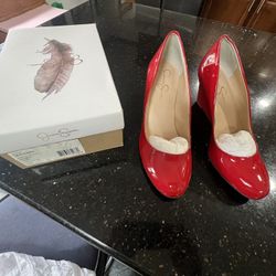 Beautiful Red Wedge Pumps Size 12