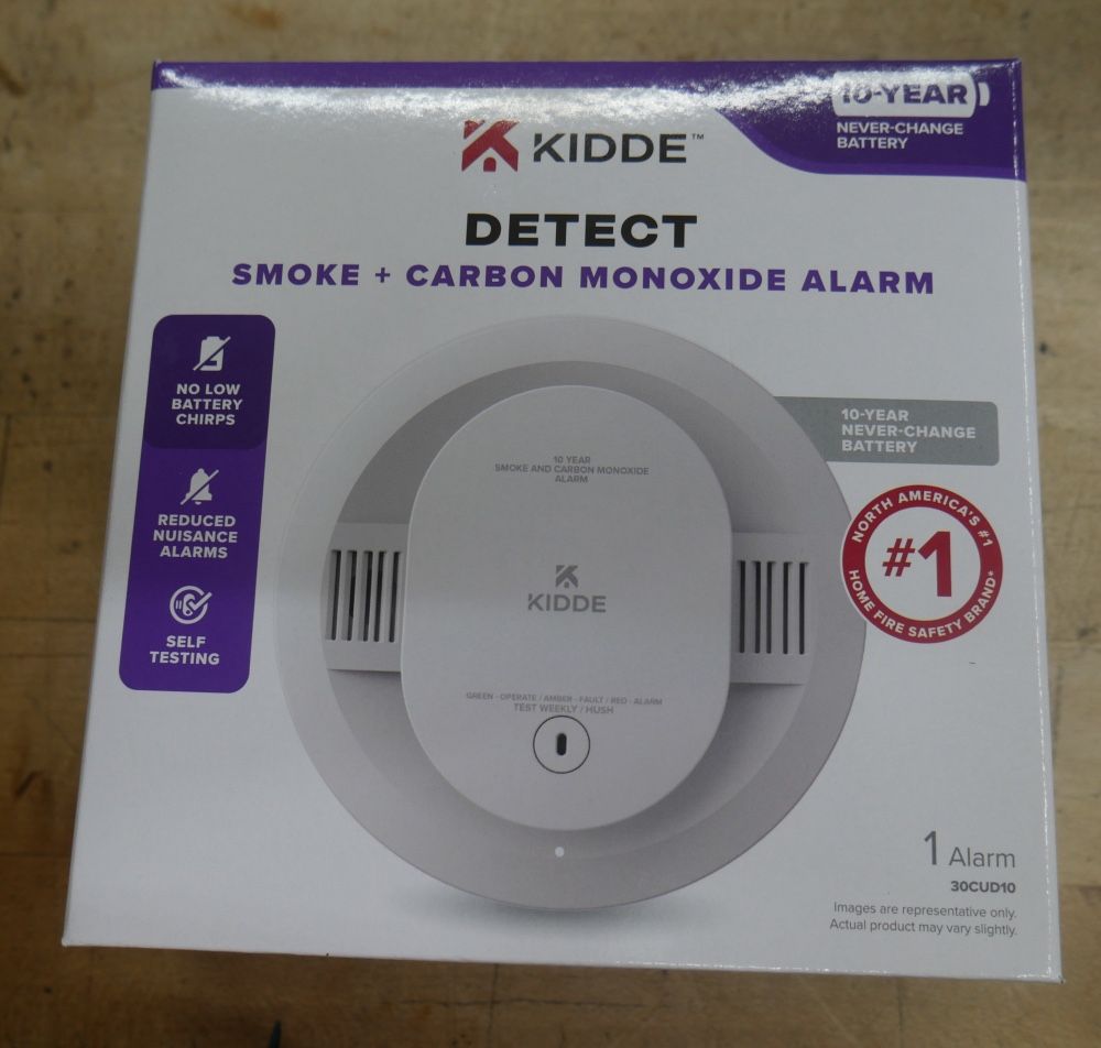 Kidde 30CUD10 Smoke & Carbon Monoxide Detector, 10-Year Battery Powered. new