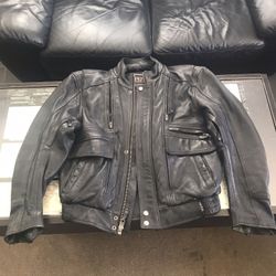 Men’s Leather Motorcycle Jacket with removable armor
