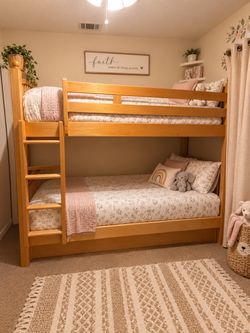 Solid Wood Twin Over Full Bunk Bed