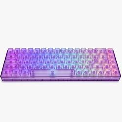 Higround Crystal Opal Basecamp 65% Mechanical USB Wired Gaming Keyboard, Silent Glacier Switches 