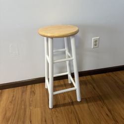 WINSOME WOOD Huxton 24 in. Natural and White Counter Stool