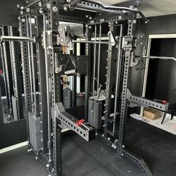 PRO SERIES Ultimate Half Rack Functional Trainer w/Smith Machine Bar | 400lb Stack | Gym Equipment | Fitness | Commercial | Squat Rack 