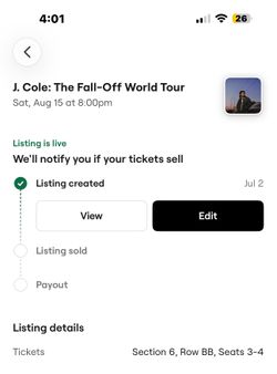 J Cole Cleveland Concert Tickets FLOOR