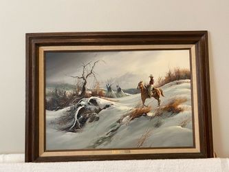 “Hesitating,” oil painting by Fleming