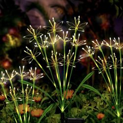 Solar Garden Lights Outdoor: Waterproof 2-Pack DIY Decorative Firework Lights with 2 Modes for Yard Patio Pathway Outside Fairy Decor - Gifts for Wome