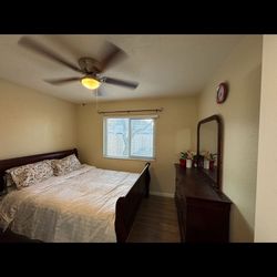 Bedroom Set (Bed Frame, Dresser+Mirror, Night Stand)