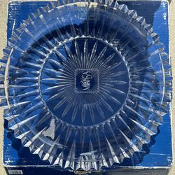 Mikasa Crystal Platter, Diamond Brilliance, Heavy Clear Glass