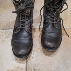 Aldo Military Style Leather Cap Toe Boot