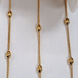 10 Yards Saturn Chain: Electro Plated Gold Chain. / Saturn : Cadena En Baño De Oro.