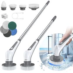 Electric Spin Scrubber, 10 in 1 Airpher Cordless Cleaning Brush IPX8 with 9 Replaceable Brush Heads
