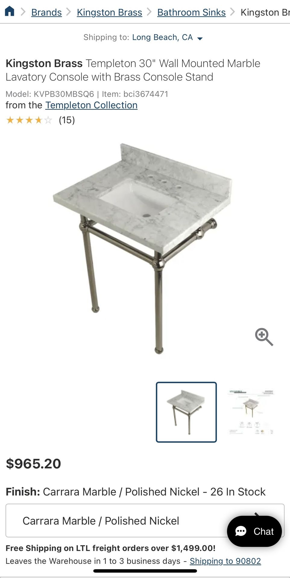 Brand New In Box Sink With Marble Top