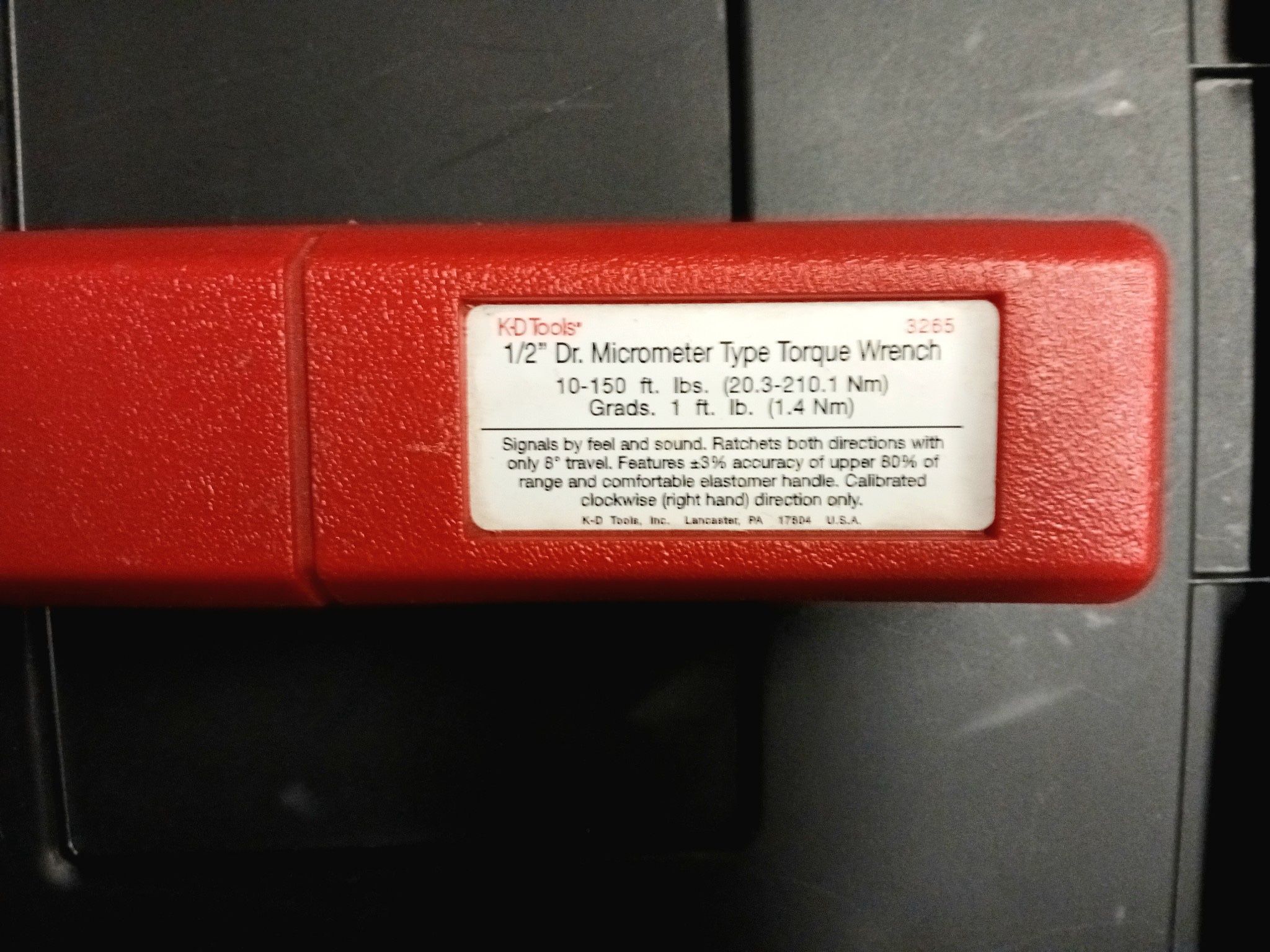 KD Tools 1/2 Inch drive torque wrench