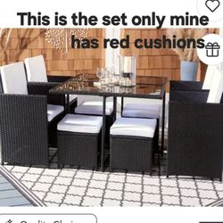 9 Piece Wicker Patio Set