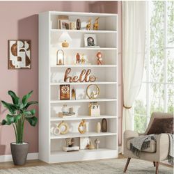 9 Tier Bookshelf White 