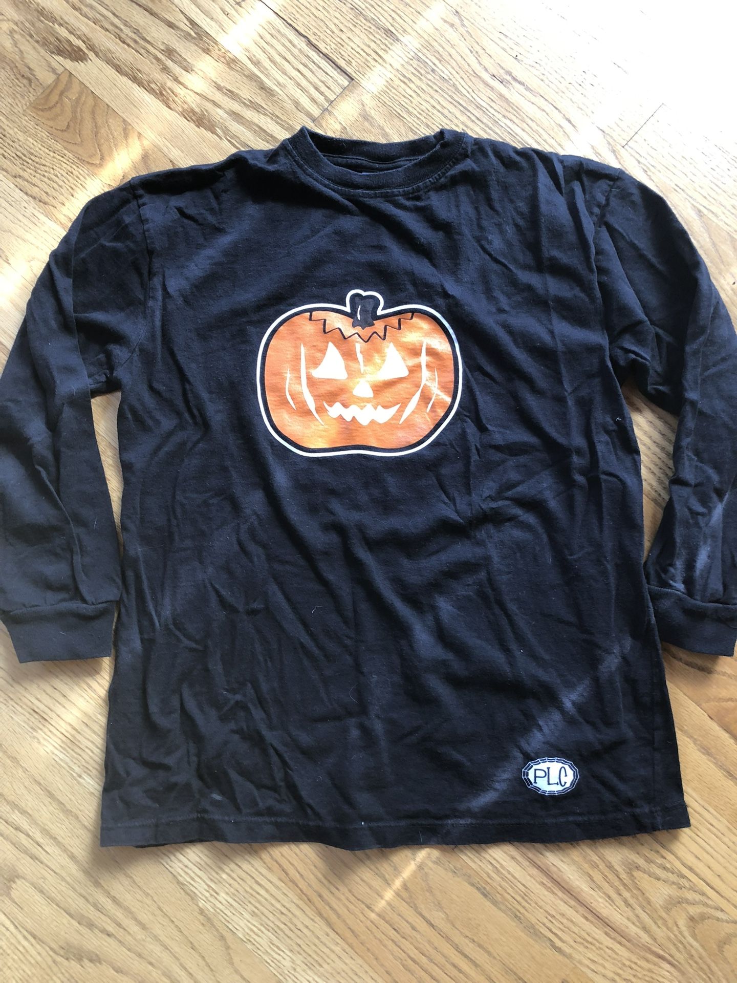 Girls Black Pumpkin Shirt XL