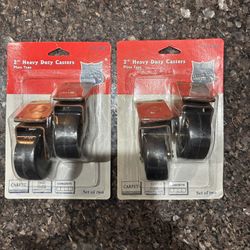 Heavy Duty Casters - Plate Type - Qty 4 Total. 2 Packages