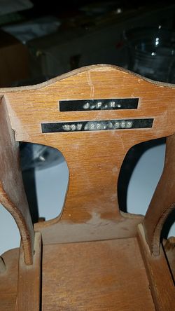Small wooden rocking chair like doll size