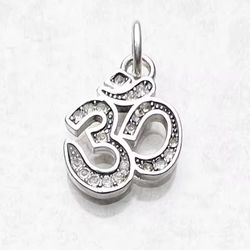 OM Pendant 925 Silver and Cubic Zirconia