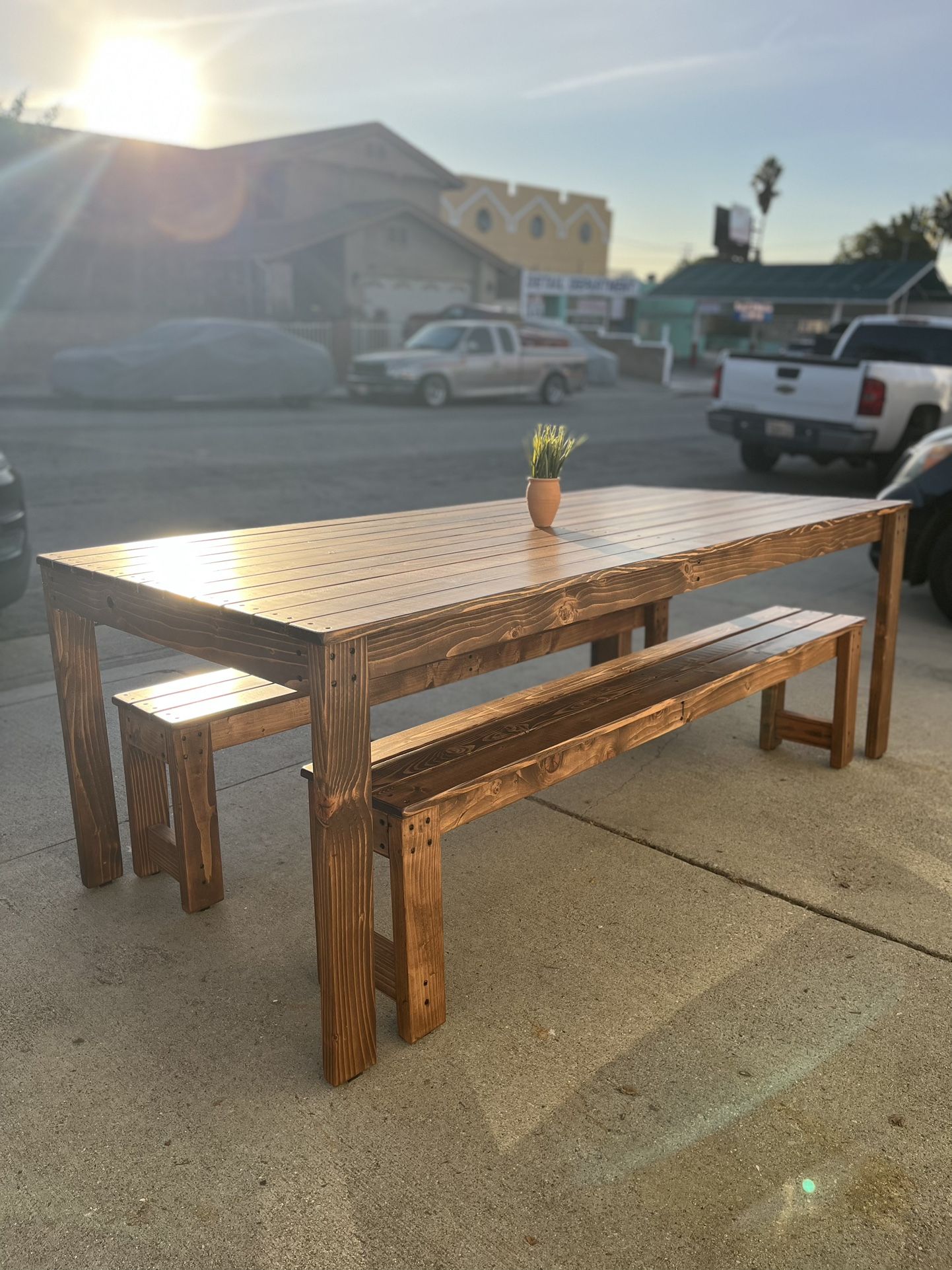 7 Foot Outdoor Dining Table And 2 Benches for Sale in Los Angeles, CA ...