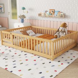 Montessori Queen size bed-Platform bed frame