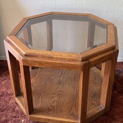 Octagonal Glass Top Table 
