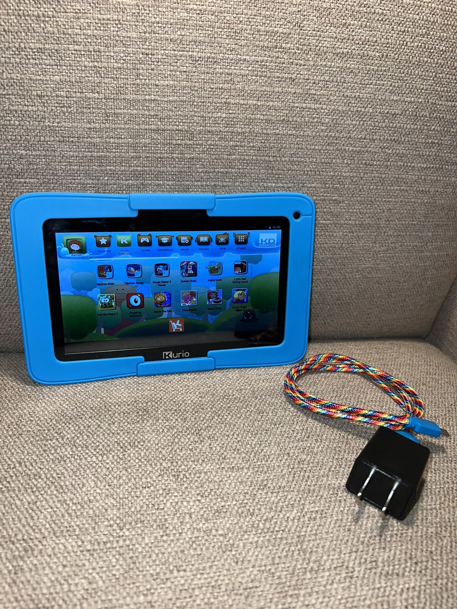 Kurio 7inch Kids Tablet Android Blue Black Case Charger Included Bundle