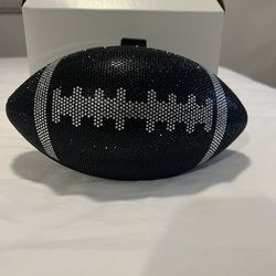 Handbag Black And Silver Football Purse With Chain