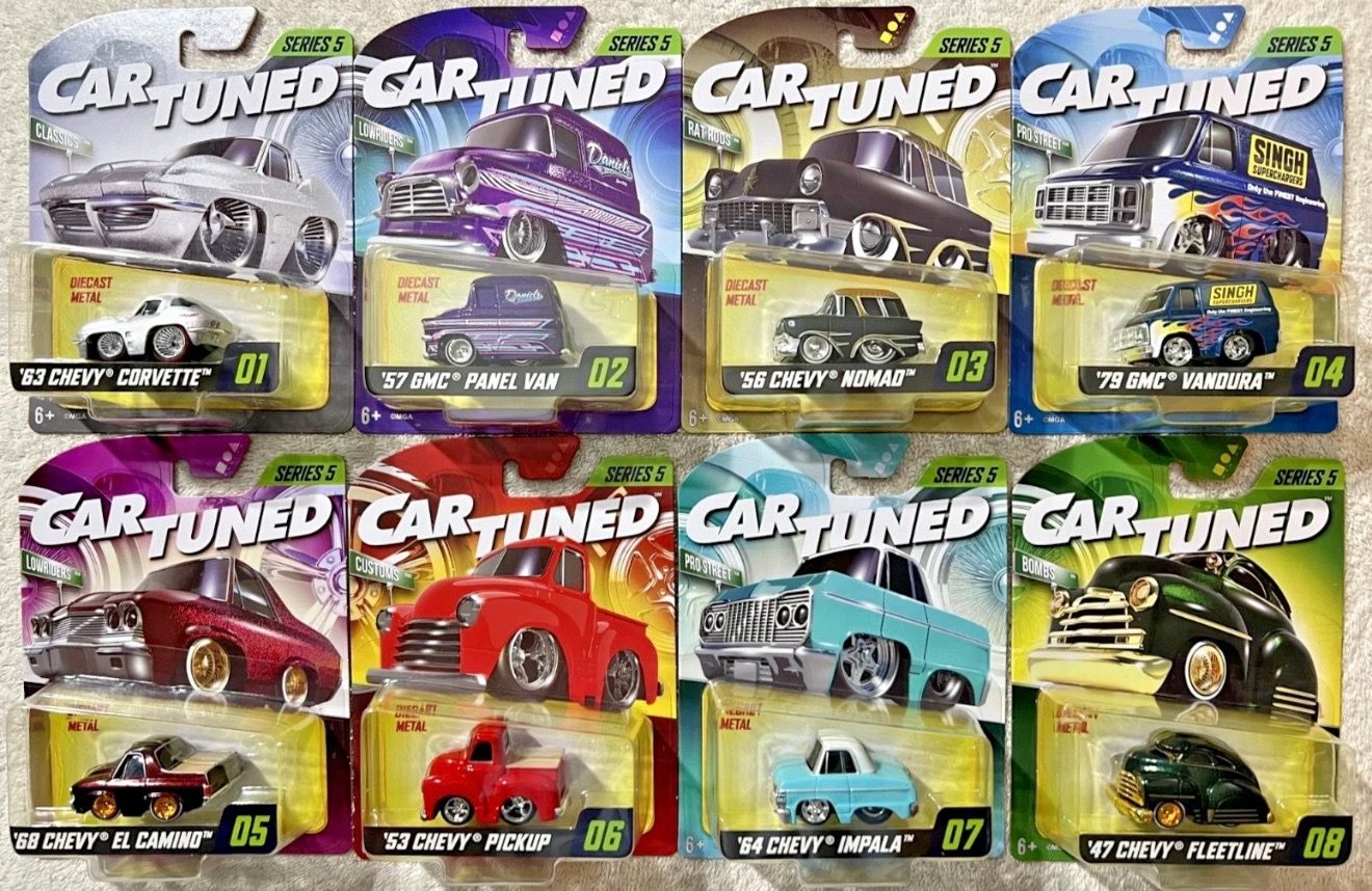 CAR TUNED DIE CAST SERIES 5 COMPLETE SET OF 8 Cartuned Truck BRAND NEW CHEVY GMC