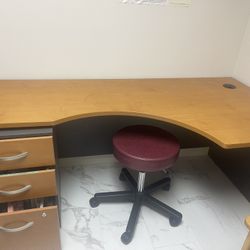 Desk With File Cabinet