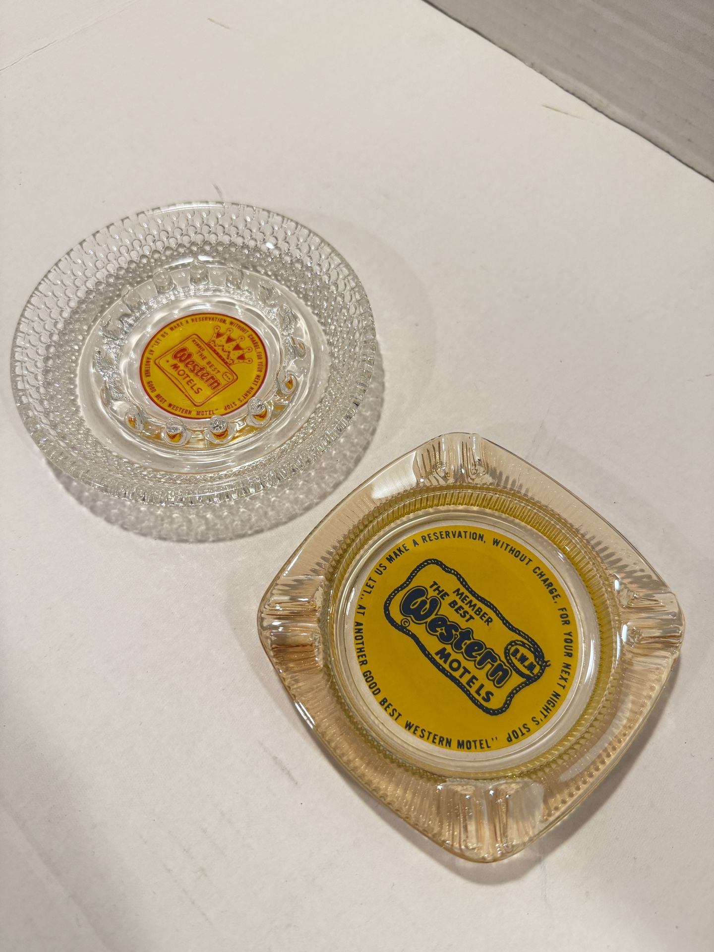 Vintage Best Western Motels Glass Ashtrays ($12 each)