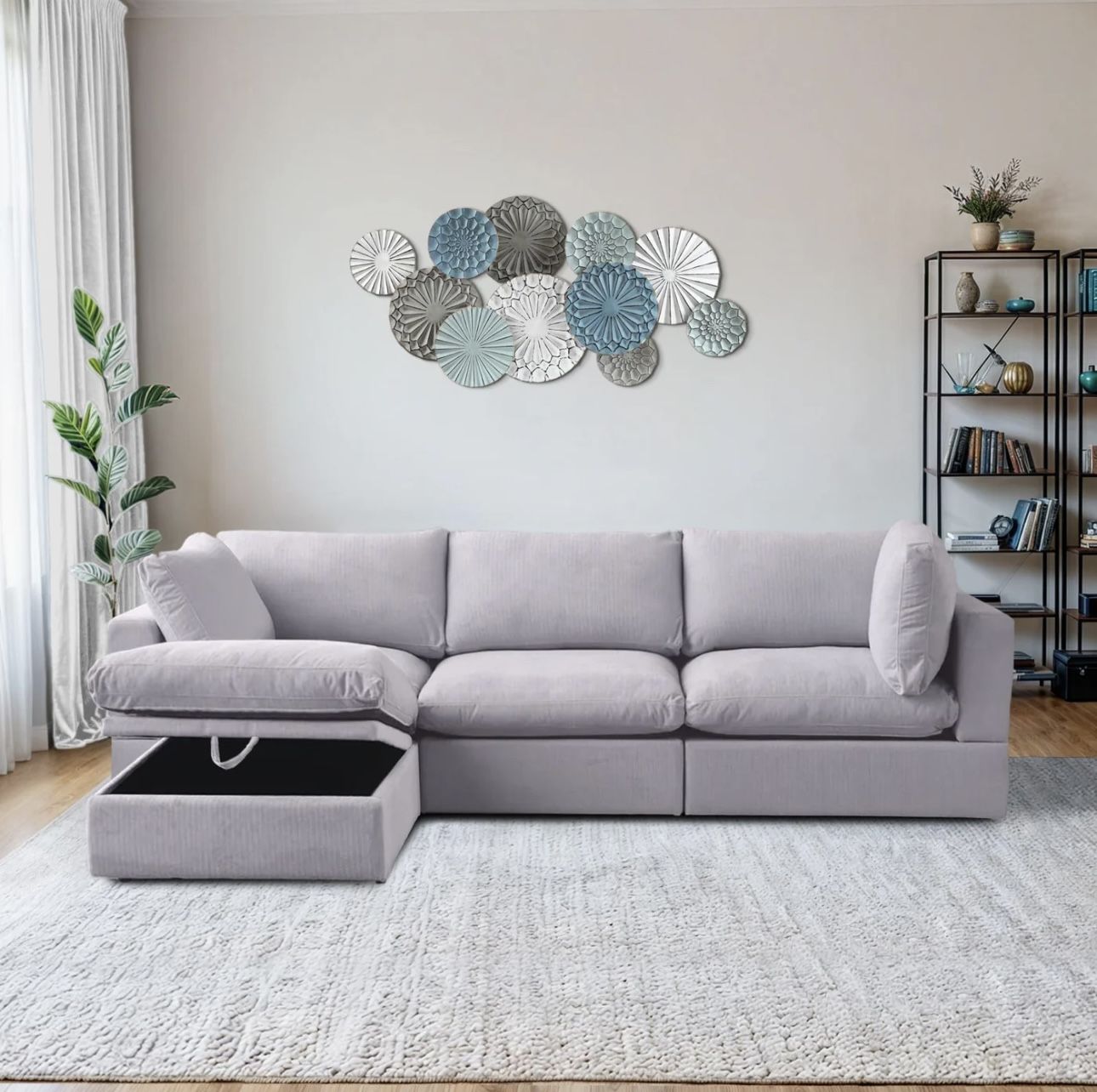 NEW IN BOX FREE DELIVERY 4 Piece Cloud Modular Sectional Couch Sofa Gray Grey