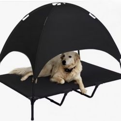 New XL Elevated Dog Bed W/ Canopy & Storage Bag, Raised Pet Cot Cooling Bed