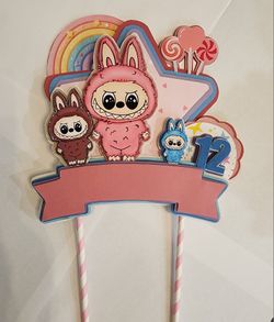 3D Popup Labubu Cake Toppers Decorations  Party