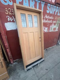 🆕 Exterior door size 36 x 80 soild wood open left