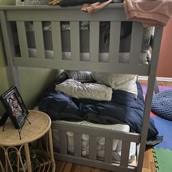 Kids Gray Twin Bunkbed 