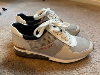 Michael Kors Georgie Trainer Sneakers – White, Grey & Rose Gold – Women's Size 5M - like new!!!