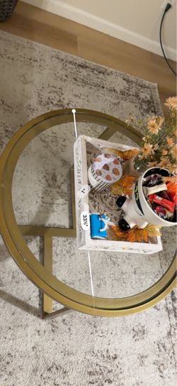 Glass coffee table gold legs