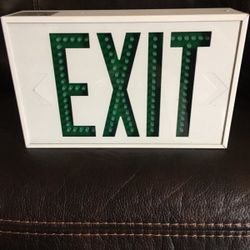 DOUBLE FACE GREEN LETTERS EXIT SIGN NEW