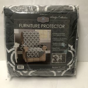 Photo Great Bay Home Adalyn Reversible Quilted Recliner Cover in Charcoal