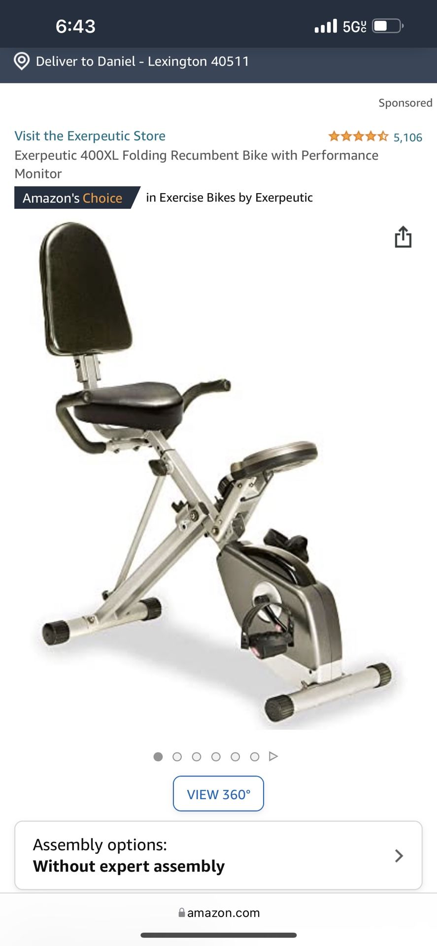 Exerpeutic Recumbent Exerpeutic Foldable Upright Bike Exercise - Main Image
