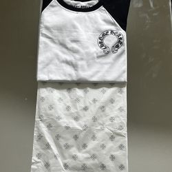 Chrome Heart Black/white Long Sleeve T Shirt